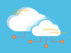 Grafische Darstellung von 2 Clouds für das Thema Cloud-Lösungen für Unternehmen