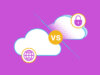 Grafische Darstellung von 2 Clouds zum Thema Private vs. Public Cloud | Cloud-Lösungen für Unternehmen