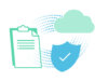 Illustration E-Mail Messaging, Dokument in der Cloud abgesichert und konform gespeichert